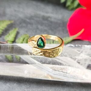 NWT Tramps+Thieves Emerald Grooves 18k Gold Fill Ring
